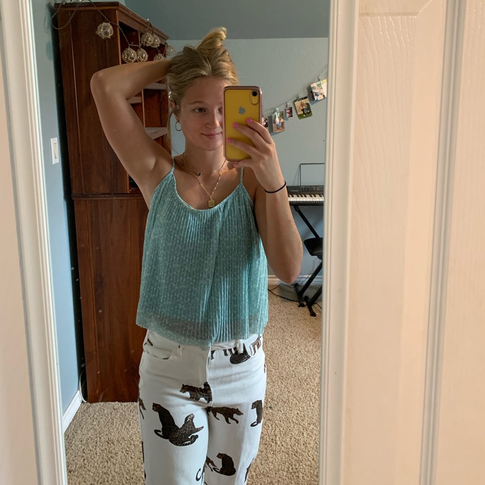 turquoise cop top tank